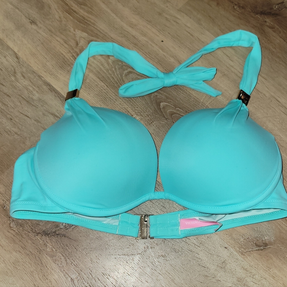 Victorias Secret Aqua Halter Bikini Top